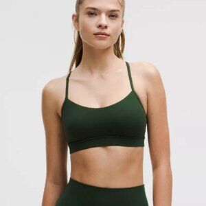 Lululemon Flow Y Bra Nulu *light Support A-C Cups Army Green sz 8 *Bra Only*